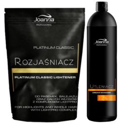 Joanna Professional Platinum Classic Rozjaśniacz do włosów 450g + Cream Oxidizer Utleniacz w kremie 12% 1000