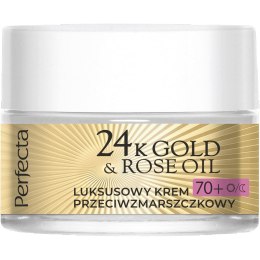 24K Gold & Rose Oil luksusowy krem przeciwzmarszczkowy na dzień i na noc 70+ 50ml Perfecta