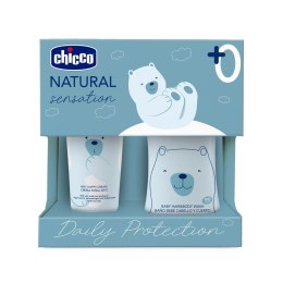 Natural Sensation Daily Protection zestaw płyn do mycia ciała i włosów 200ml + krem do pieluszki 4w1 100ml Chicco