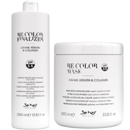 Be Color Maska do włosów farbowanych 1000ml + Be Color Szampon finalizer z kawiorem i keratyną po koloryzacji 1000ml