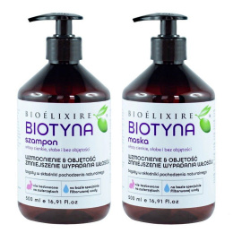 Bioelixire Biotyna Szampon + Maska do cienkich i słabych włosów przeciw wypadaniu 2x500ml