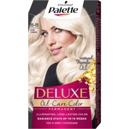Deluxe Oil-Care Color farba do włosów trwale koloryzująca z mikroolejkami 11-11 Ultra Tytanowy Blond Palette