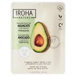 IROHA nature Hydrating Face Sheet Mask Avocado + Hyaluronic Acid nawilżająca maska w płachcie z awokado i kwasem hialuronowym 20ml