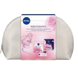 Nivea Rose Elegance zestaw przeciwzmarszkowy krem na dzień 50ml + przeciwzmarszczkowy krem na noc 50ml + kosmetyczka