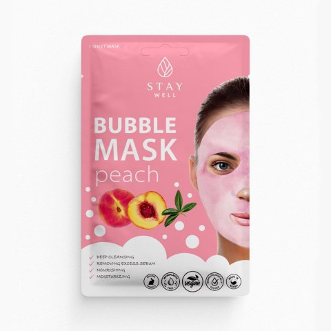 Stay Well Deep Cleansing Bubble Mask głęboko oczyszczająca maska bąbelkowa do twarzy Peach 20g