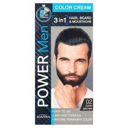 Power Men Color Cream farba odsiwiająca 02 Dark Brown Joanna
