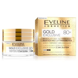 Gold Exclusive 80+ luksusowy odbudowujący krem-serum z 24k złotem 50ml Eveline Cosmetics