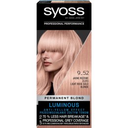 Permanent Blond farba do włosów trwale koloryzująca 9_52 Jasne Różowe Złoto Syoss