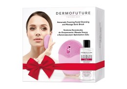 Dermofuture Zestaw szczoteczka soniczna do twarzy ze spieniaczem Różowa + żel micelarny do mycia twarzy 3w1 150ml