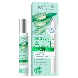 Organic Aloe + Collagen nawilżający roll-on modelujący kontur oczu 15ml Eveline Cosmetics