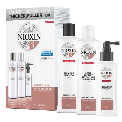 System 3 zestaw szampon do włosów 150ml + odżywka do włosów 150ml + kuracja do włosów 50ml NIOXIN