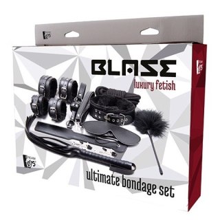 Dream Toys Blaze Ultimate Bondage Set zestaw kajdanki x2 + maska + pejcz + bicz + piórko + obroża ze smyczą + knebel + klamerki na sutki + 