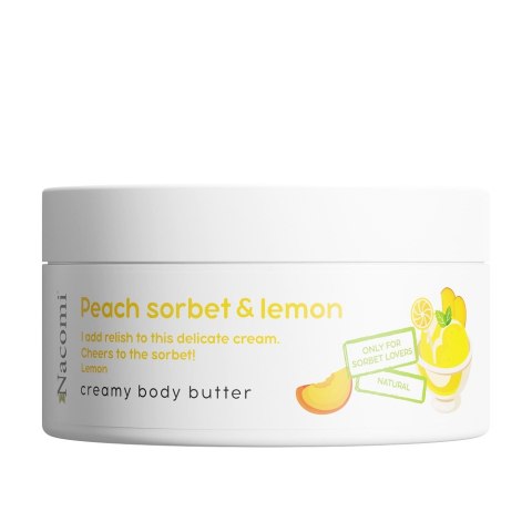 Nacomi Kremowe masło do ciała o zapachu brzoskwiniowego sorbetu z cytryną 100ml Nacomi Kremowe masło do ciała o zapachu brzoskwiniowego sorbetu z cytryną 100ml