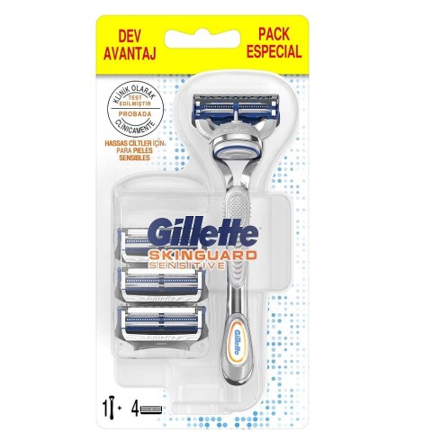 Skinguard Sensitive maszynka do golenia do skóry wrażliwej + wkład 4szt Gillette Skinguard Sensitive maszynka do golenia do skóry wrażliwej + wkład 4szt Gillette