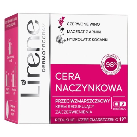 Cera Naczynkowa przeciwzmarszczkowy krem redukujący zaczerwienienia na dzień i na noc 50ml Lirene