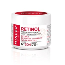 Retinol 70+ przeciwzmarszczkowy tłusty krem do twarzy No 504 50ml Mincer Pharma