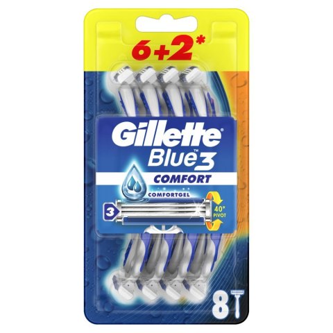 Blue 3 Comfort jednorazowe maszynki do golenia dla mężczyzn 8szt Blue 3 Comfort jednorazowe maszynki do golenia dla mężczyzn 8szt