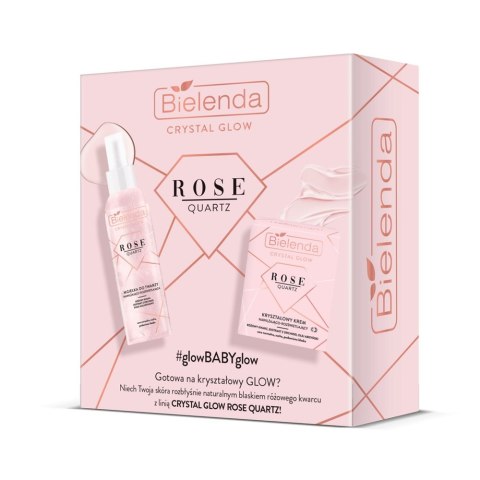 Crystal Glow Rose Quartz zestaw mgiełka do twarzy nawilżająco-rozświetlająca 200ml + kryształowy krem nawilżająco-rozświetlający Crystal Glow Rose Quartz zestaw mgiełka do twarzy nawilżająco-rozświetlająca 200ml + kryształowy krem nawilżająco-rozświetlający