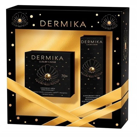 Luxury Caviar zestaw kawiorowy krem odbudowujący 70+ 50ml + kawiorowy krem intensywnie regenerujący pod oczy i na powieki 15ml Dermika Luxury Caviar zestaw kawiorowy krem odbudowujący 70+ 50ml + kawiorowy krem intensywnie regenerujący pod oczy i na powieki 15ml Dermika