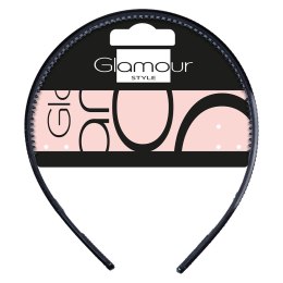 Plastikowa opaska do włosów z kryształkami Czarna Glamour