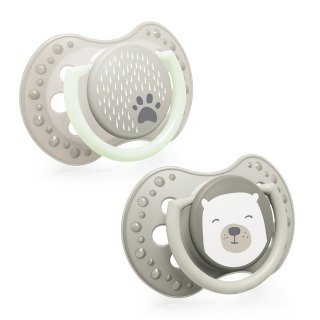 Smoczek silikonowy dynamiczny 0-3m Buddy Bear 2szt LOVI