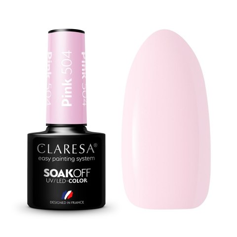 Claresa Soak Off UV/LED Pink lakier hybrydowy 504 5g Claresa Soak Off UV/LED Pink lakier hybrydowy 504 5g