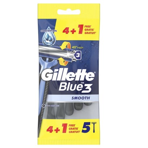 Blue 3 Smooth jednorazowe maszynki do golenia dla mężczyzn 5szt Gillette Blue 3 Smooth jednorazowe maszynki do golenia dla mężczyzn 5szt Gillette