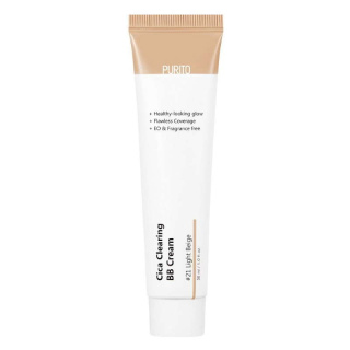 PURITO Cica Clearing BB Cream regenerujący krem BB z wąkrotą azjatycką #21 Light Beige 30ml