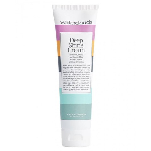 Deep Shine Cream nabłyszczający krem do stylizacji z naturalnym jedwabiem odbudowujący włosy 150ml Waterclouds