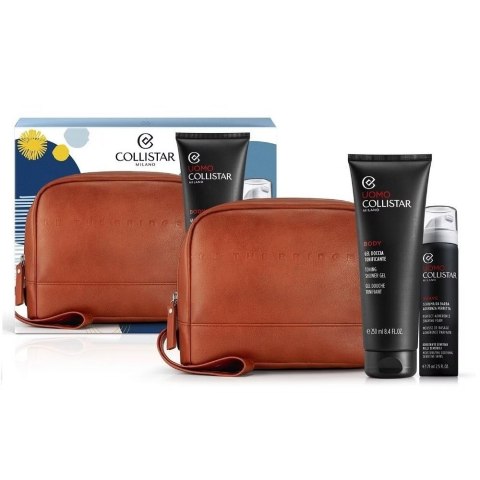 Uomo zestaw tonizujący żel pod prysznic 250ml + pianka do golenia 75ml + The Bridge kosmetyczka Collistar Uomo zestaw tonizujący żel pod prysznic 250ml + pianka do golenia 75ml + The Bridge kosmetyczka Collistar