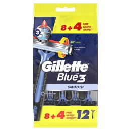 Blue 3 Smooth jednorazowe maszynki do golenia dla mężczyzn 12szt Gillette