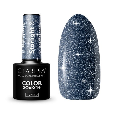 Soak Off UV/LED Starlight lakier hybrydowy 8 5g Claresa Soak Off UV/LED Starlight lakier hybrydowy 8 5g Claresa