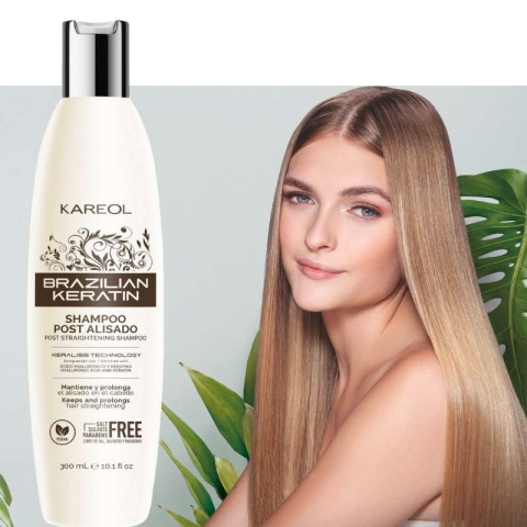 Kareol Szampon po keratynowym prostowaniu włosów bez SLS 300ml Kareol Szampon po keratynowym prostowaniu włosów bez SLS 300ml