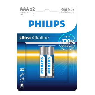 Philips Ultra Alkaline Baterie alkaliczne AAA R03 LR03 2 sztuki