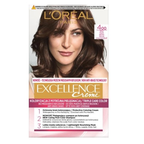 L'Oreal Paris Excellence Creme farba do włosów 400 Brąz L'Oreal Paris Excellence Creme farba do włosów 400 Brąz