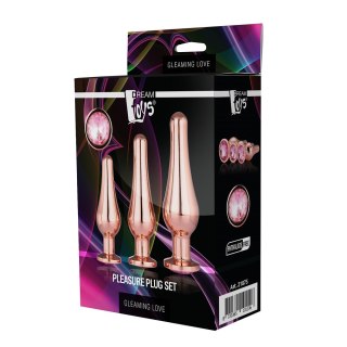 Dream Toys Gleaming Love Rose Gold Pleasure Plug Set zestaw korków analnych 3szt.