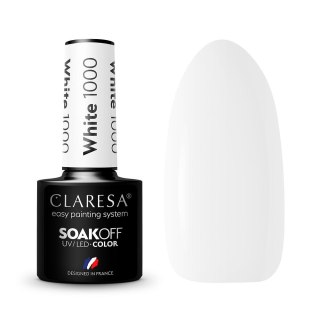 Claresa Soak Off UV/LED Color lakier hybrydowy 1000 White 5g