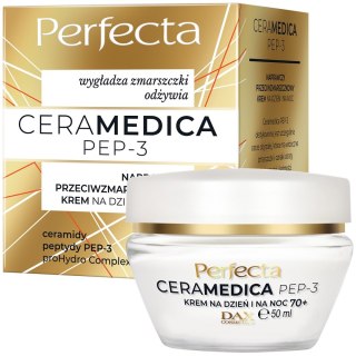 Perfecta Ceramedica Pep-3 naprawczy przeciwzmarszczkowy krem na dzień i na noc 70+ 50ml