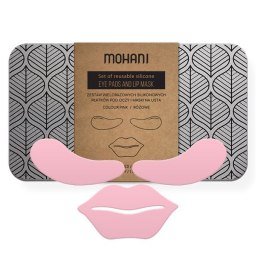 Zestaw wielorazowych silikonowych płatków pod oczy i maski na usta Różowy Mohani