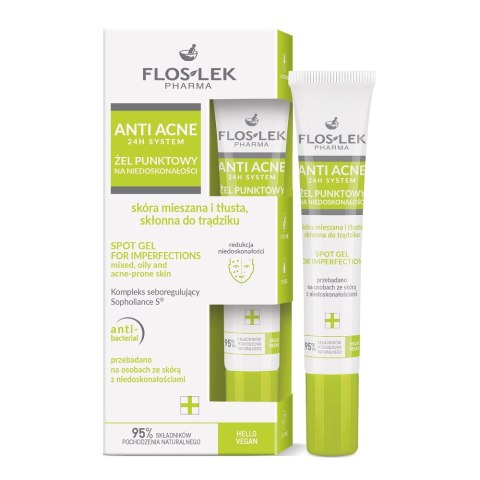 Floslek Anti Acne 24h System żel punktowy na niedoskonałości 20ml Floslek Anti Acne 24h System żel punktowy na niedoskonałości 20ml