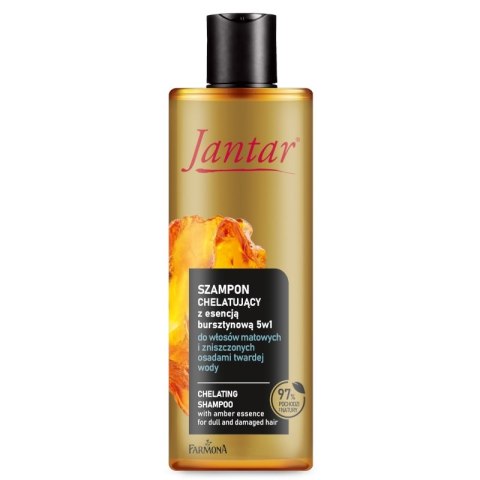 Farmona Jantar szampon chelatujący z wyciągiem z bursztynu 5w1 do włosów matowych i zniszczonych osadami twardej wody 300ml Farmona Jantar szampon chelatujący z wyciągiem z bursztynu 5w1 do włosów matowych i zniszczonych osadami twardej wody 300ml