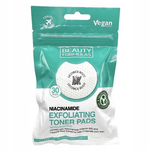Beauty Formulas Niacinamide Exfoliating Toner Pads nasączone płatki złuszczające z niacynamidem 30szt. Beauty Formulas Niacinamide Exfoliating Toner Pads nasączone płatki złuszczające z niacynamidem 30szt.