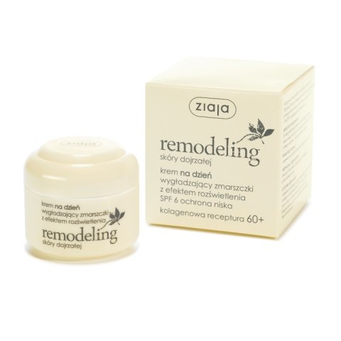 Ziaja Remodeling krem na dzień wygładzający zmarszczki z efektem rozświetlenia SPF6 50ml Ziaja Remodeling krem na dzień wygładzający zmarszczki z efektem rozświetlenia SPF6 50ml