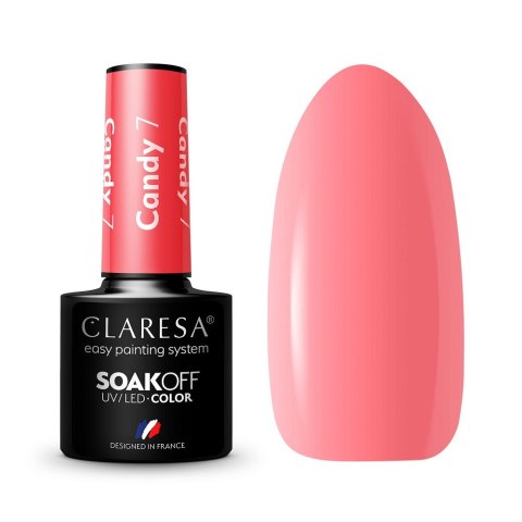 Claresa Soak Off UV/LED Candy lakier hybrydowy 7 5g Claresa Soak Off UV/LED Candy lakier hybrydowy 7 5g