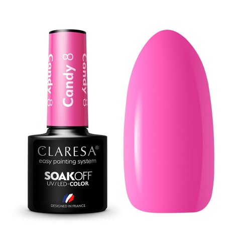 Claresa Soak Off UV/LED Candy lakier hybrydowy 8 5g Claresa Soak Off UV/LED Candy lakier hybrydowy 8 5g