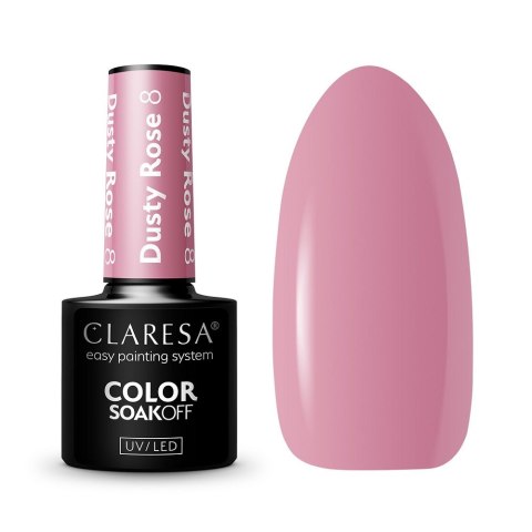 Claresa Soak Off UV/LED Dusty Rose lakier hybrydowy 8 5g Claresa Soak Off UV/LED Dusty Rose lakier hybrydowy 8 5g