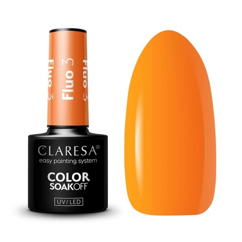 Claresa Soak Off UV/LED Fluo lakier hybrydowy 3 5g Claresa Soak Off UV/LED Fluo lakier hybrydowy 3 5g