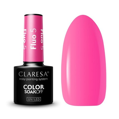 Claresa Soak Off UV/LED Fluo lakier hybrydowy 5 5g Claresa Soak Off UV/LED Fluo lakier hybrydowy 5 5g