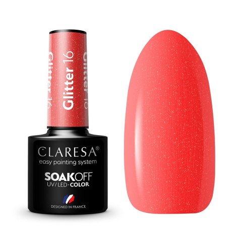 Claresa Soak Off UV/LED Glitter lakier hybrydowy 16 5g Claresa Soak Off UV/LED Glitter lakier hybrydowy 16 5g