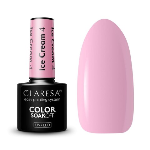 Claresa Soak Off UV/LED Ice Cream lakier hybrydowy 4 5g Claresa Soak Off UV/LED Ice Cream lakier hybrydowy 4 5g